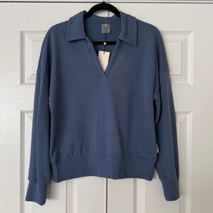 NWT Calia relaxed collar terrycloth sweatshirt, size XS